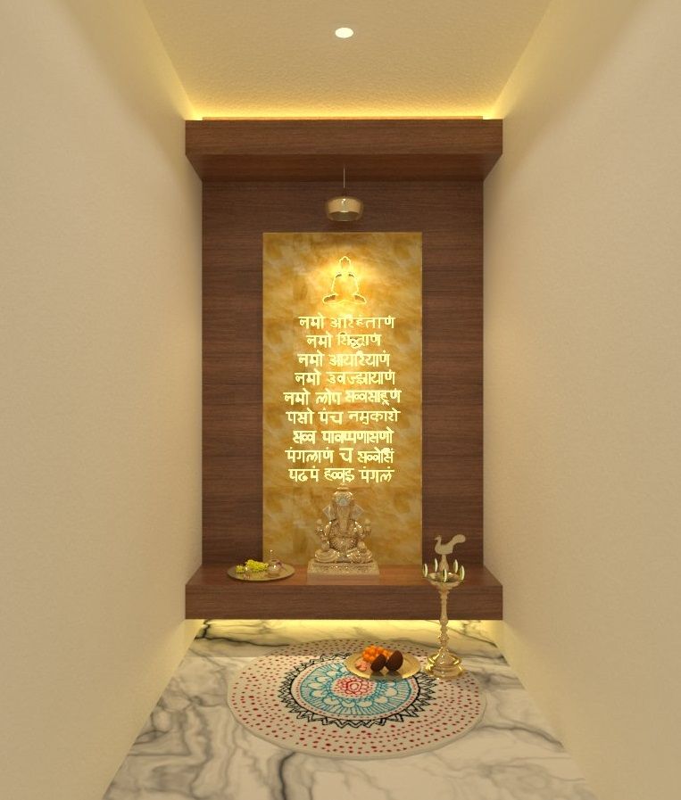 Puja Room Ravi Prakash Architect 亞洲風玄關、階梯與走廊 複合木地板 Transparent