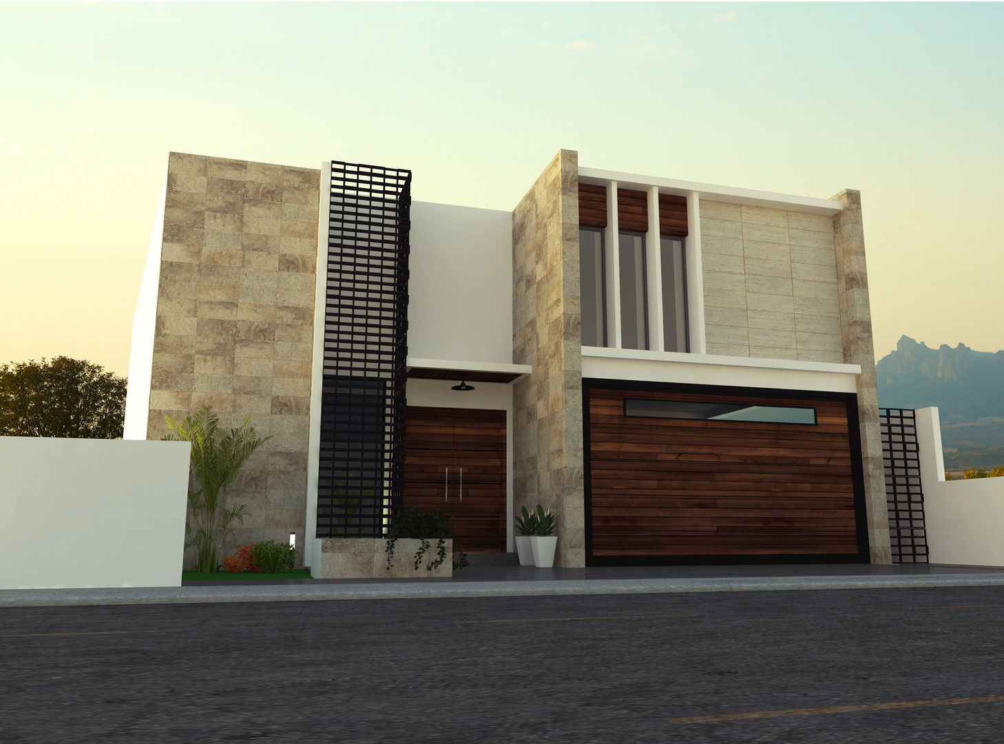 Residencia Natura, SPACIO DISEÑO Y CONSTRUCCION SPACIO DISEÑO Y CONSTRUCCION Detached home سنگ مرمر