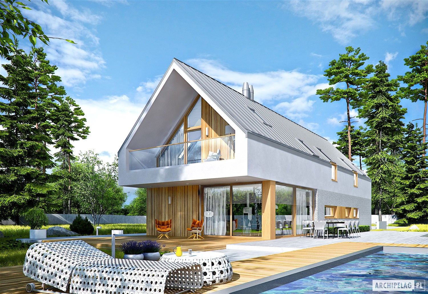 Projekt EX 20 G2 ENERGO PLUS - nowoczesny dom na wąską działkę , Pracownia Projektowa ARCHIPELAG Pracownia Projektowa ARCHIPELAG Single family home