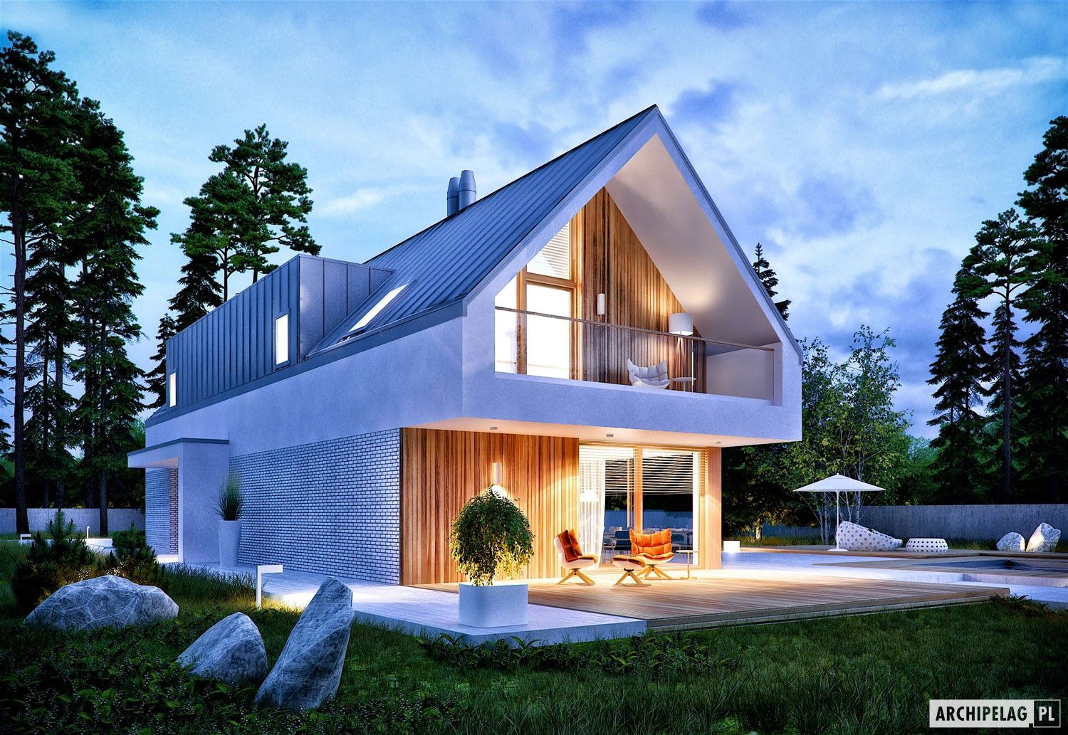 Projekt EX 20 G2 ENERGO PLUS - nowoczesny dom na wąską działkę , Pracownia Projektowa ARCHIPELAG Pracownia Projektowa ARCHIPELAG Single family home