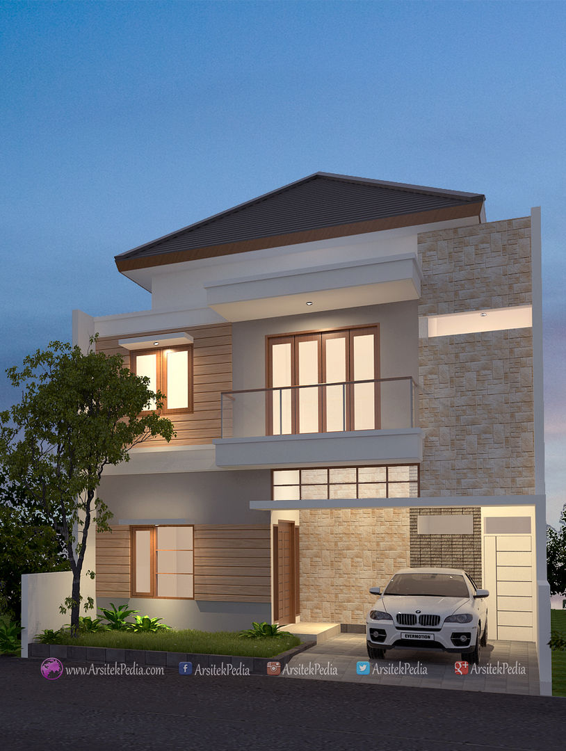 Rumah Minimalis, Arsitekpedia Arsitekpedia Detached home اینٹوں