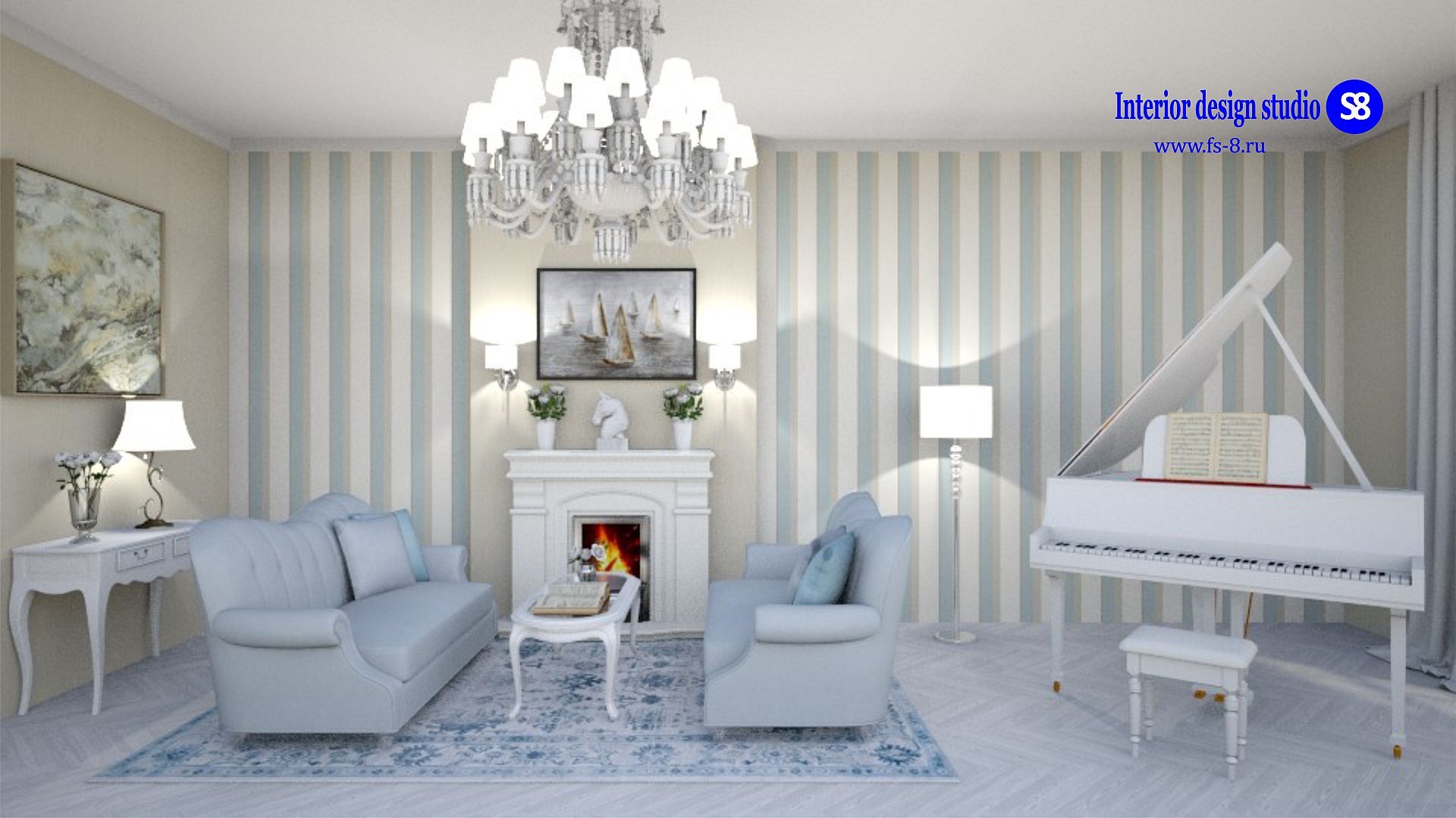 Living room in classic style, "Design studio S-8" 'Design studio S-8' Salas de estilo clásico