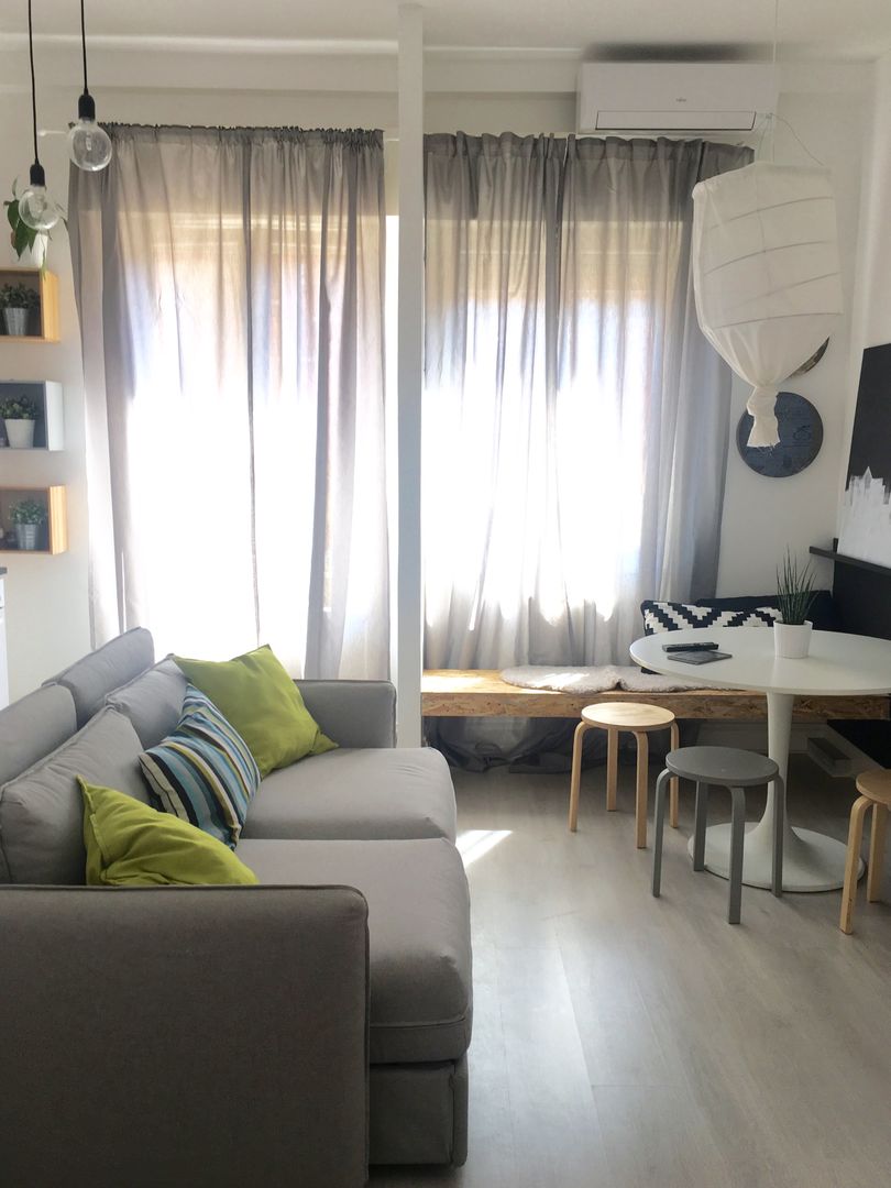 Mini appartamento in grigio, Home Lifting Home Lifting Skandynawski salon
