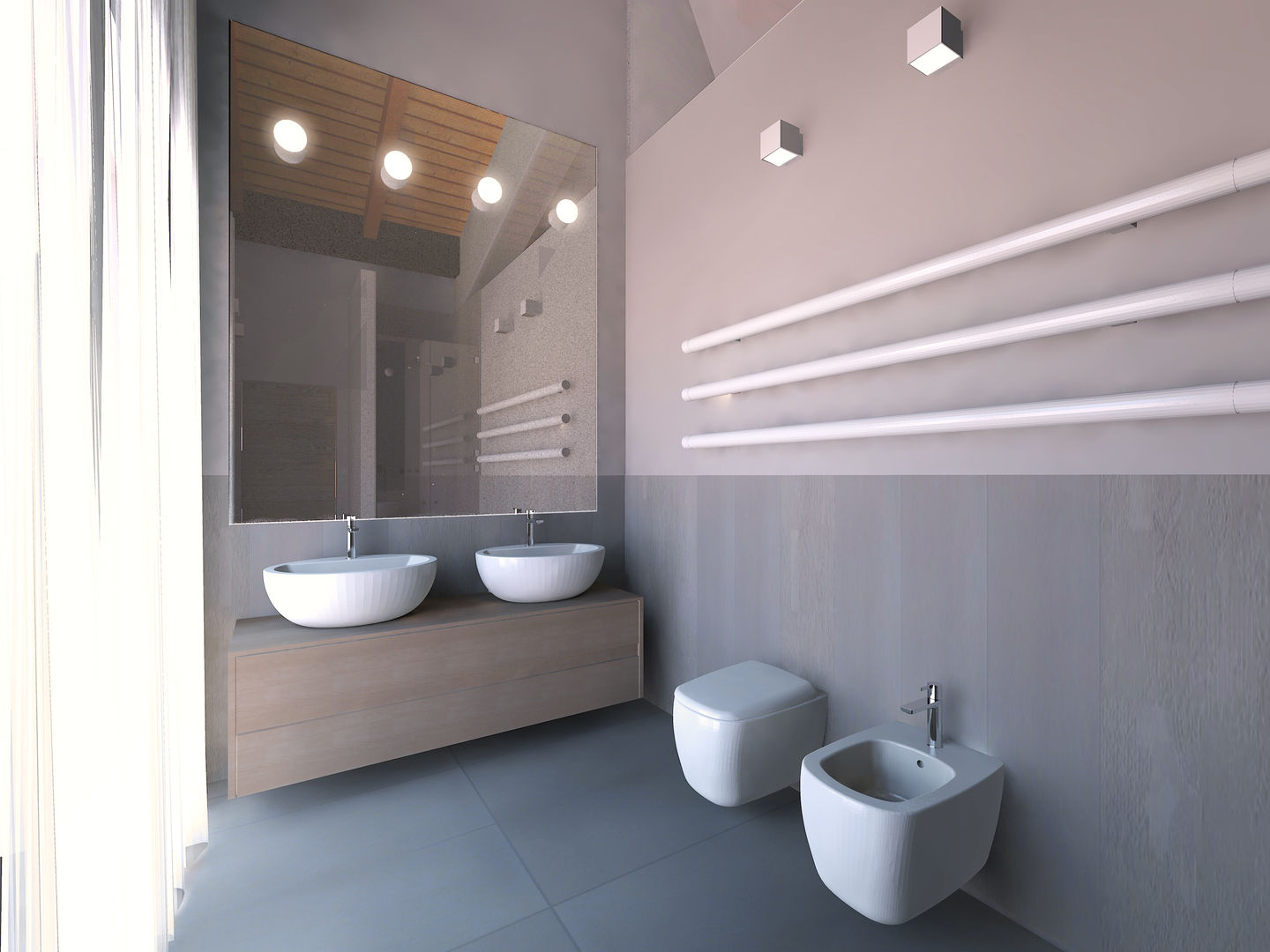 una casa moderna in campagna, Flavia Benigni Architetto Flavia Benigni Architetto Modern bathroom