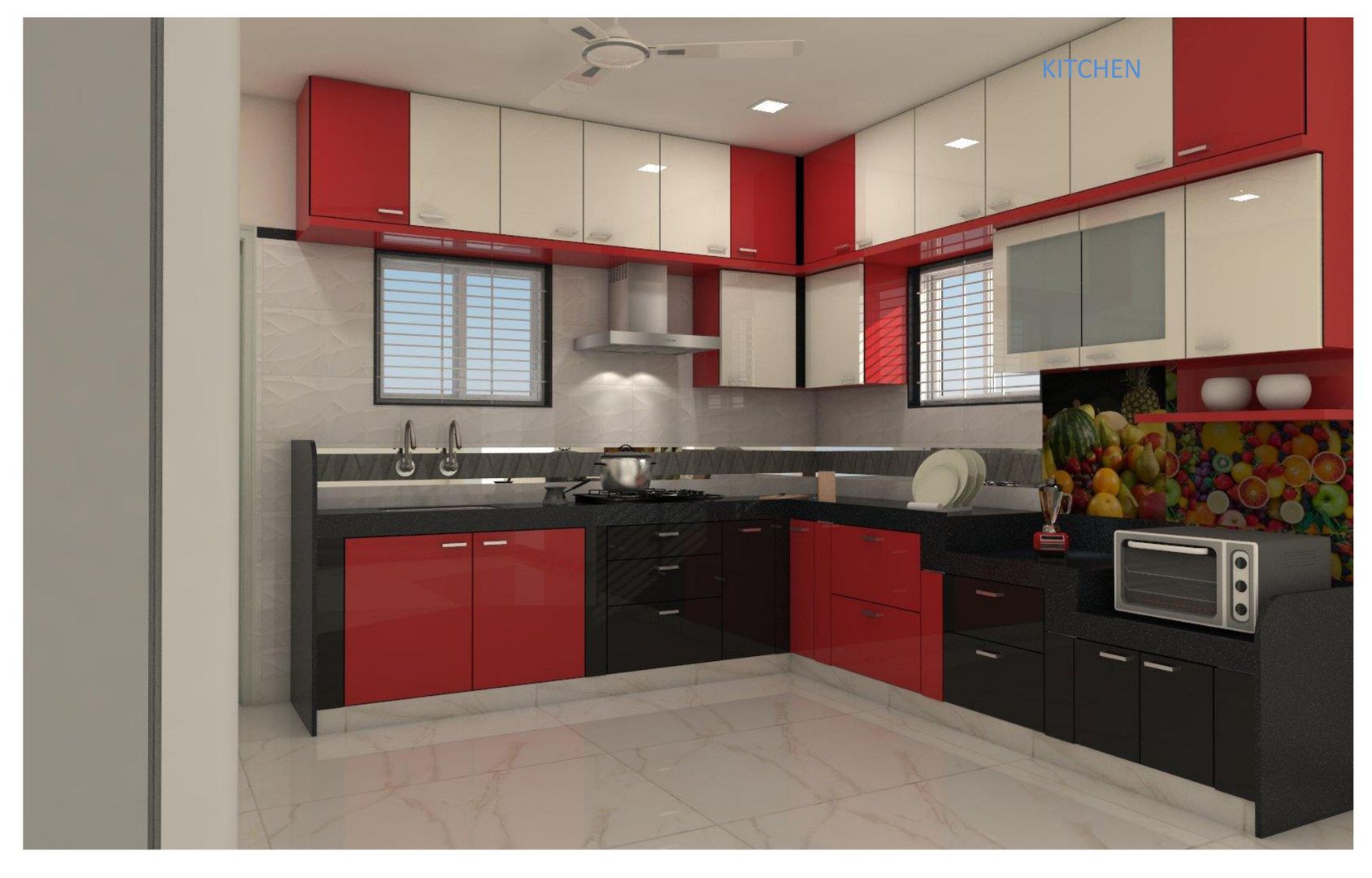 homify Built-in kitchens Engineered Wood Transparent
