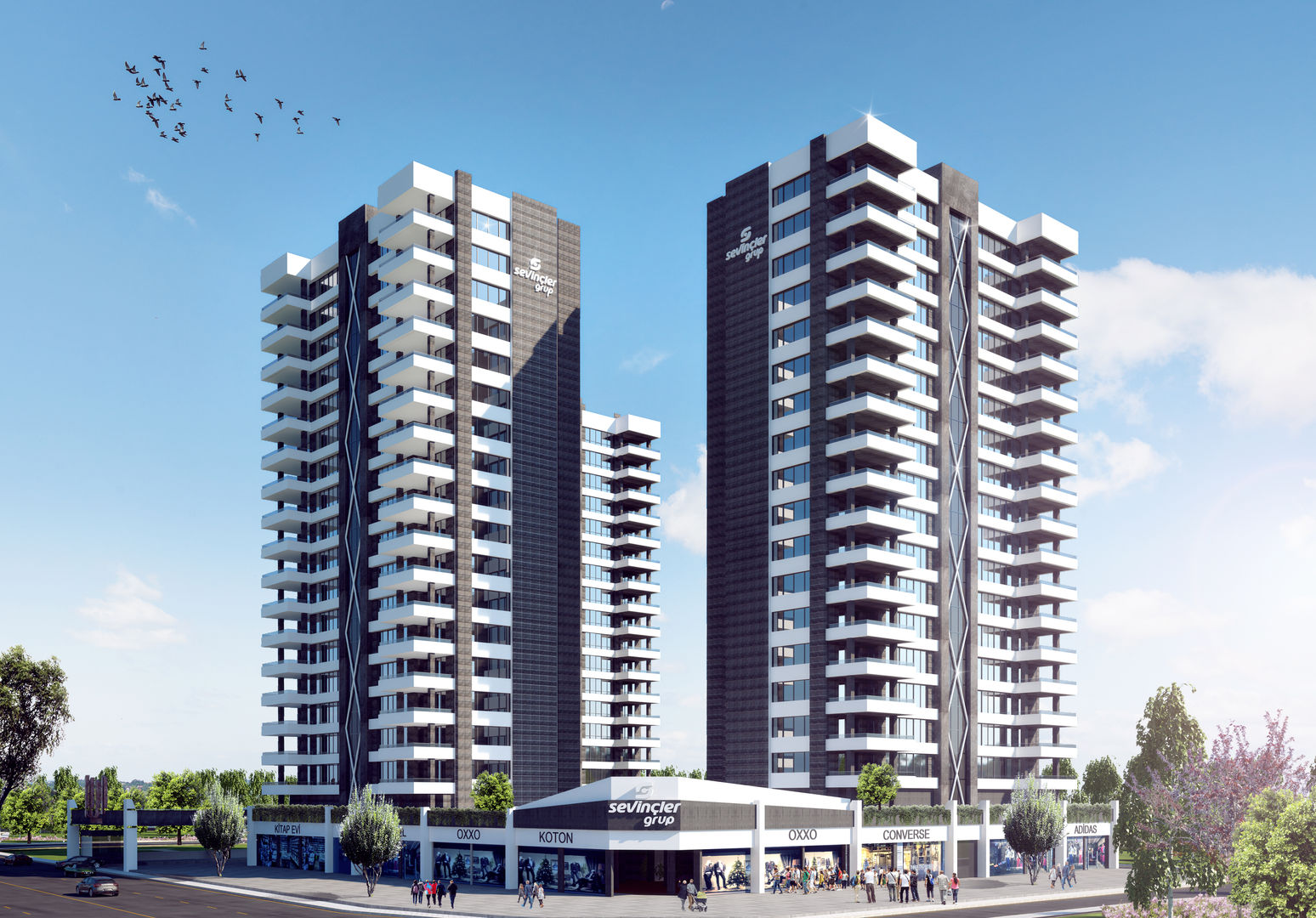 dış cephe tasarımı-sapphire towers, Lux Tasarım Ofisi Lux Tasarım Ofisi Multi-Family house