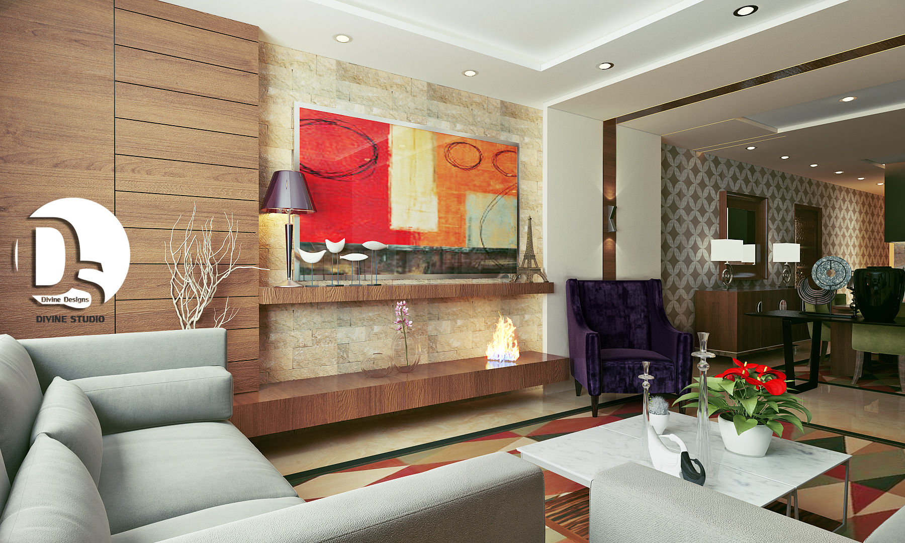 Interior Design for an apartment in Alexandria - Egypt , Devine Designs Devine Designs Salones de estilo moderno Accesorios y decoración
