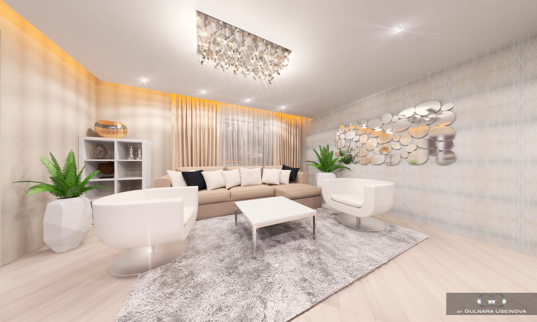 Дизайн-проект квартиры Уфа, Дизайн интерьера под ключ - GDESIGN Дизайн интерьера под ключ - GDESIGN Modern living room