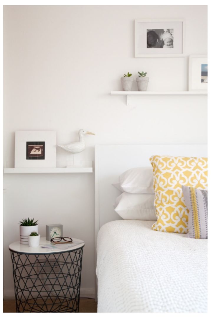 Scandinavian coastal style - scandi THE FRESH INTERIOR COMPANY Scandinavian style bedroom basket table,yellow,ikea