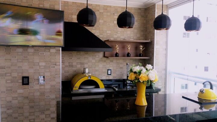 VARANDA GOURMET COM FORNO DE PIZZA, STUDIO SPECIALE - ARQUITETURA & INTERIORES STUDIO SPECIALE - ARQUITETURA & INTERIORES 露臺 花崗岩