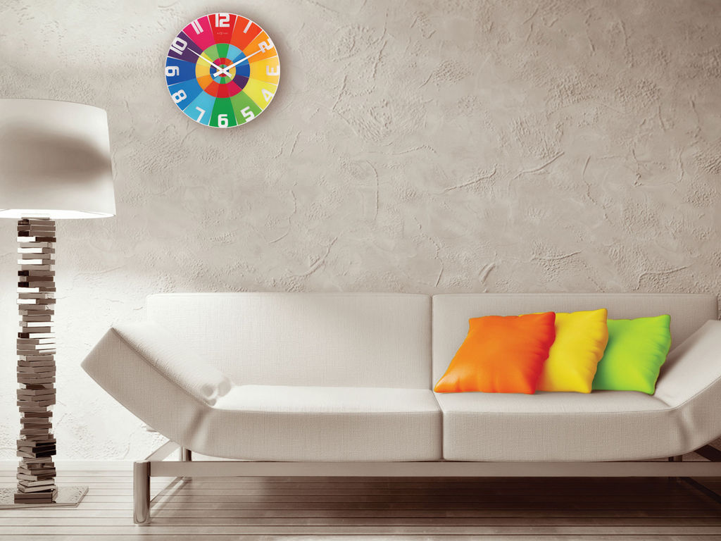 Living Room Wall Styling, Just For Clocks Just For Clocks غرفة المعيشة زجاج ديكورات واكسسوارات