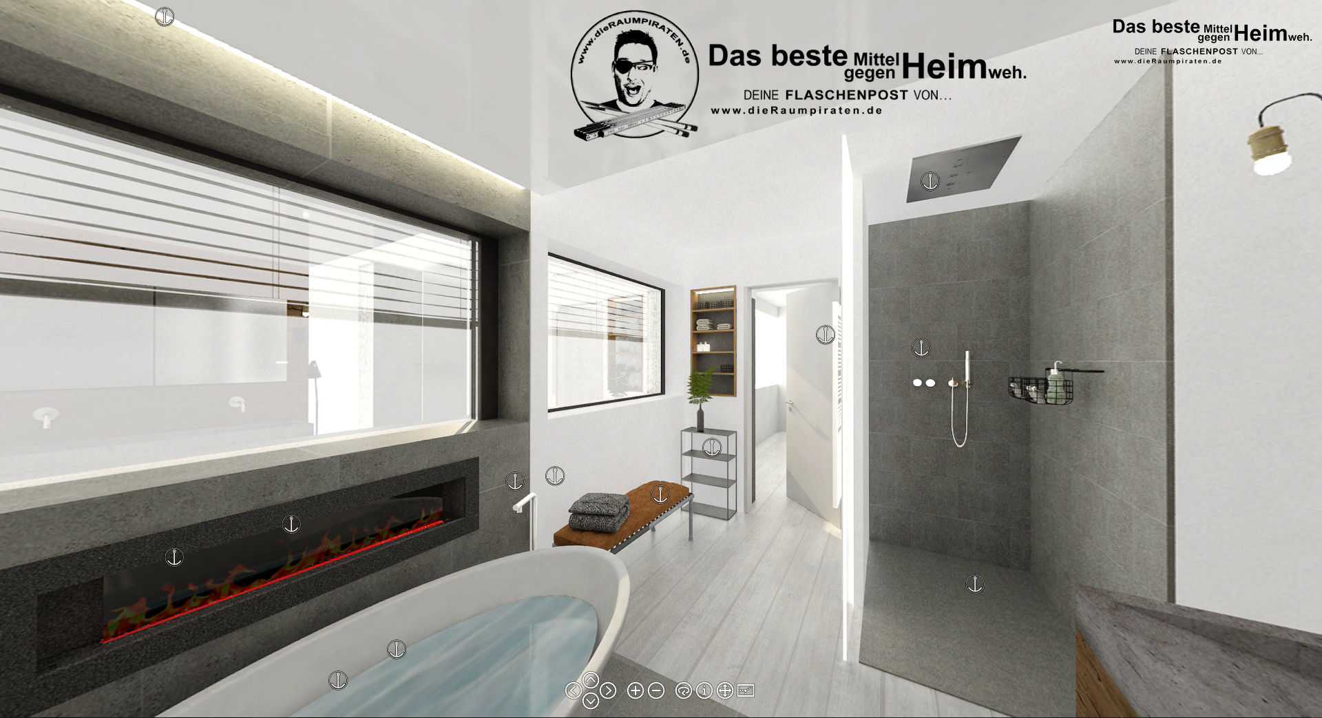 Screenshots unserer 360°-Panos (einige aktuelle Projekte), DIE RAUMPIRATEN® Online Innenarchitektur - egal wo! DIE RAUMPIRATEN® Online Innenarchitektur - egal wo! Modern bathroom