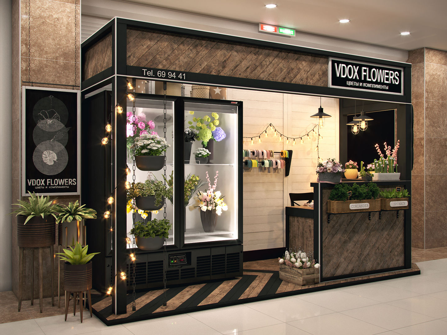 Визуализация цветочного павильона, Alyona Musina Alyona Musina พื้นที่เชิงพาณิชย์ Shopping Centres
