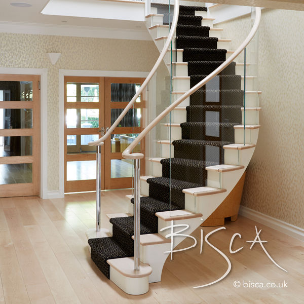 Classic Helical Timber Staircase Bisca Staircases Stairs لکڑی Wood effect bisca,staircase,bespoke staircase