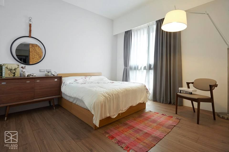 台中 - 雋業, 禾廊室內設計 禾廊室內設計 Kamar Tidur Gaya Asia Parket Multicolored Beds & headboards