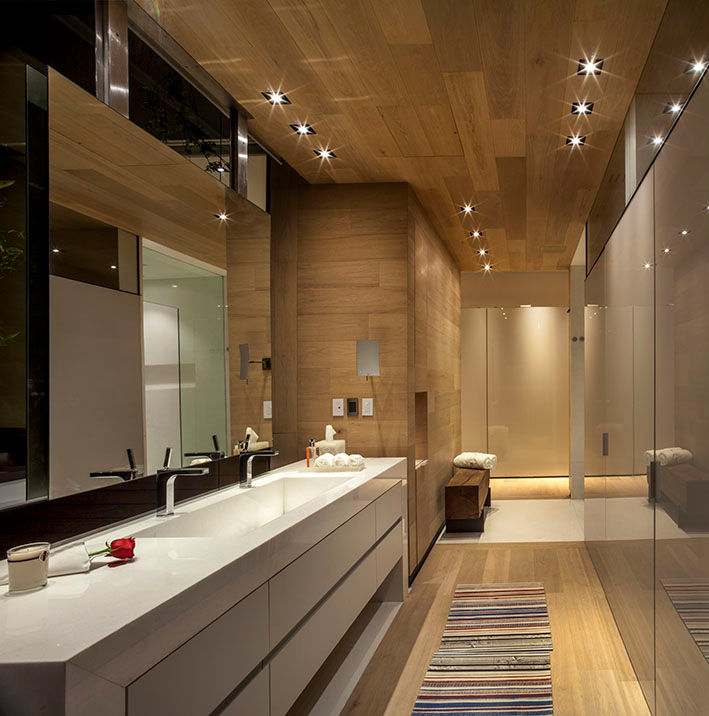 homify Casas de banho modernas Madeira Acabamento em madeira