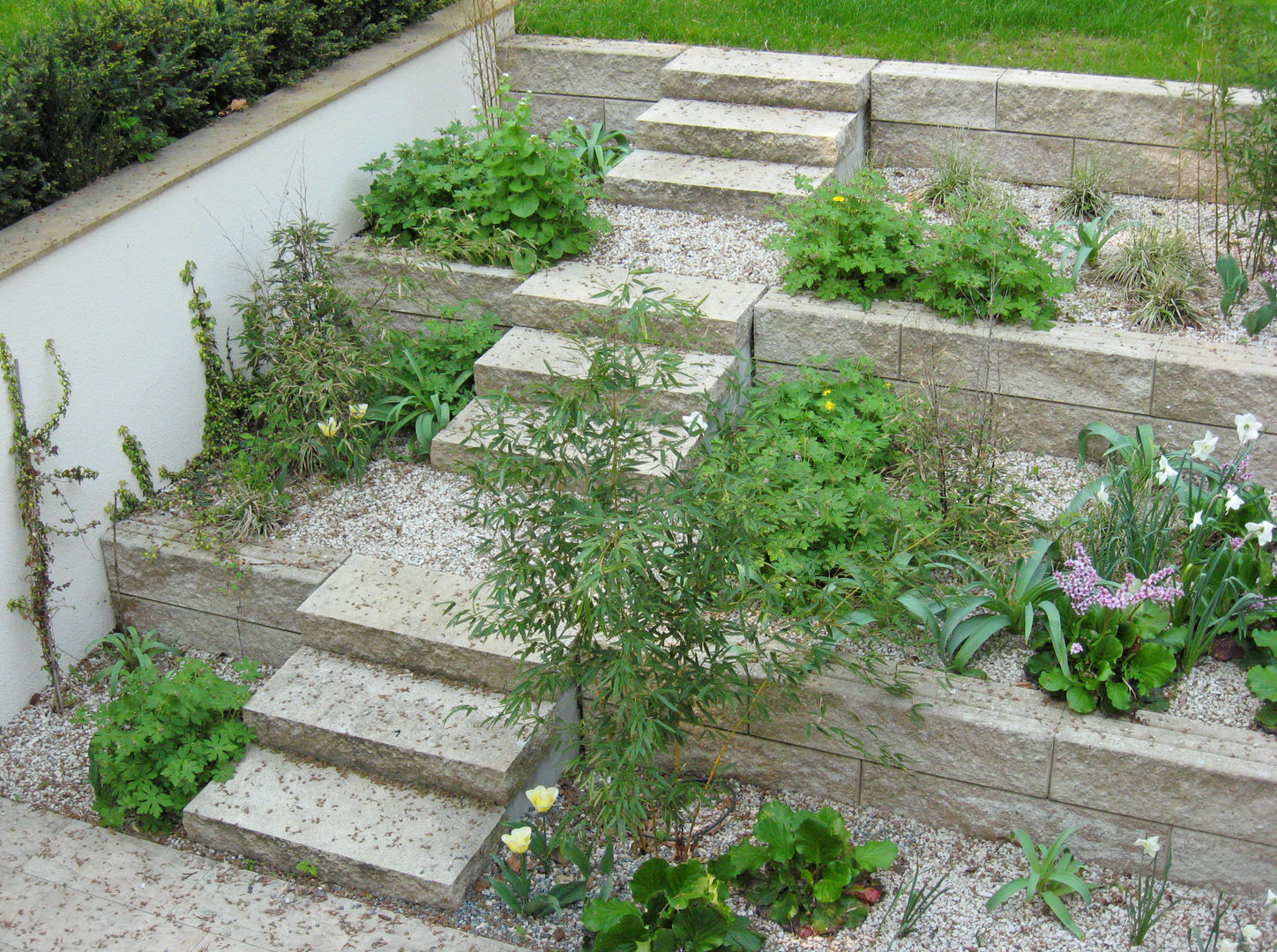 Garten in Berlin-Lankwitz, guba + sgard Landschaftsarchitekten guba + sgard Landschaftsarchitekten Cầu thang