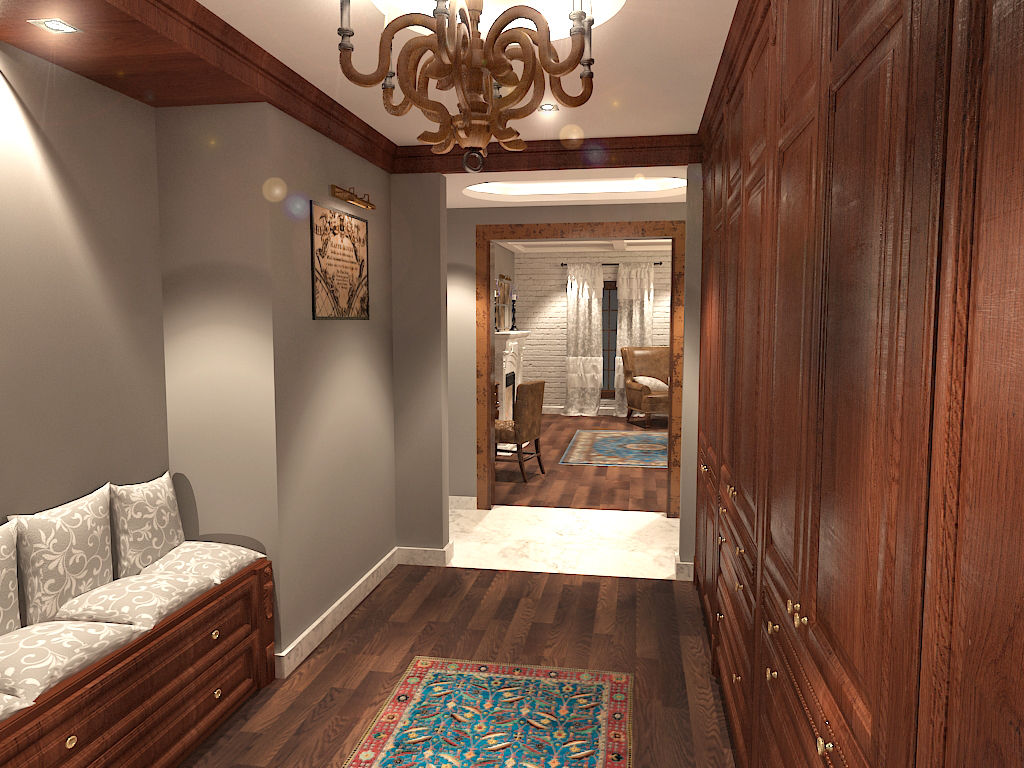 جناح نوم في بيت ريفي بالولايات المتحدة الامريكية , Quattro designs Quattro designs Rustic style dressing room