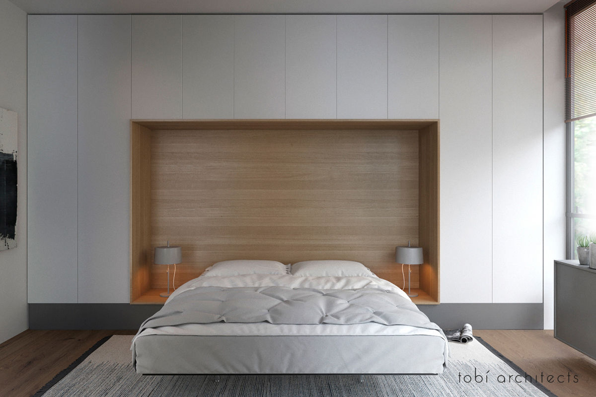 LOOKING AT DNIPRO Tobi Architects Спальня в стиле минимализм ​интерьер комнаты,интерьер спальни,интерьер квартиры,дизайн комнаты,дизайн спальни,дизайн квартиры,дизайн студии,интерьер студии,дизайн интерьера