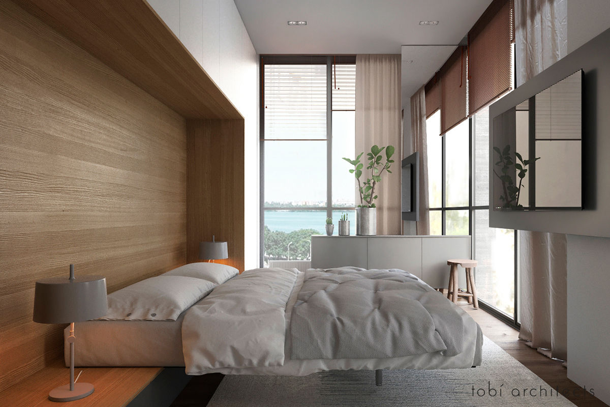 LOOKING AT DNIPRO, Tobi Architects Tobi Architects Minimalist bedroom