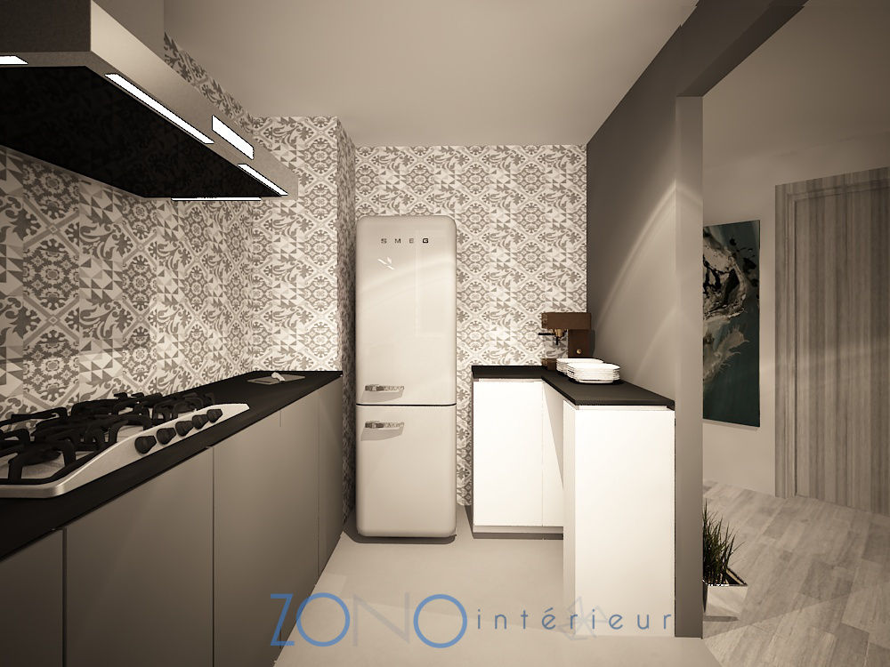 Proyecto Luis - Black and White, Zono Interieur Zono Interieur Dapur Minimalis