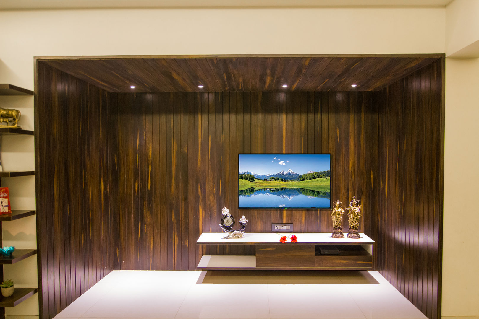Tv unit- Living Room A Design Studio Modern living room Wood Wood effect