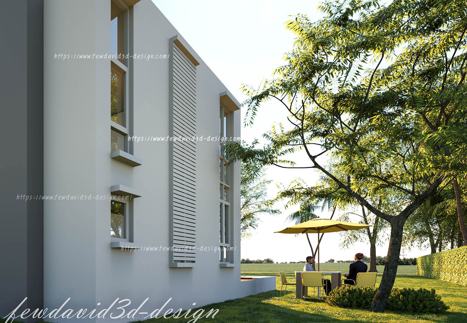 บ้านพักอาศัย 2ชั้น อ.หัวหิน จ.ประจวบคีรีขันธ์, fewdavid3d-design fewdavid3d-design Modern balcony, veranda & terrace