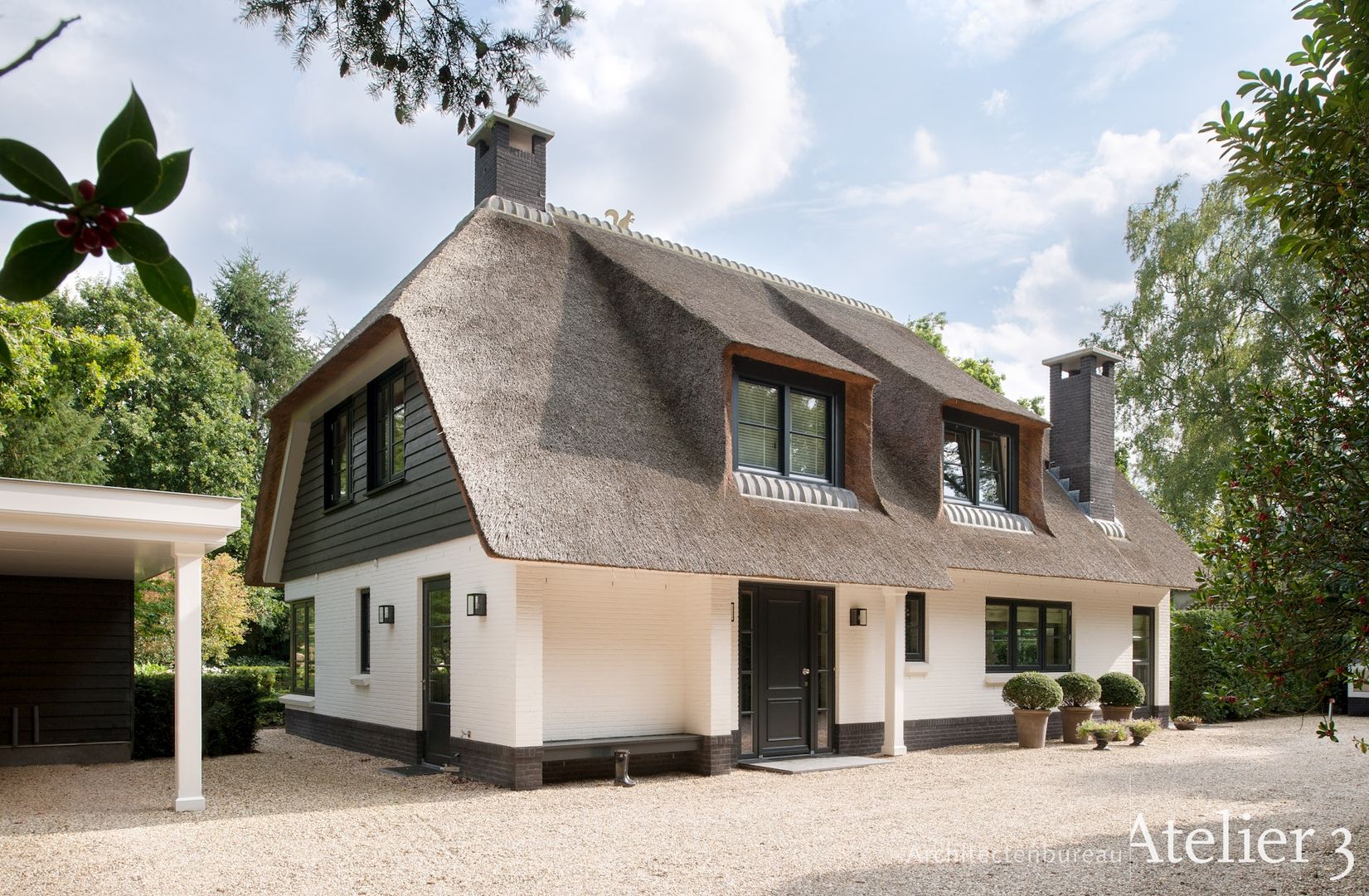 Landelijke villa in Blaricum, Architectenbureau Atelier3 Architectenbureau Atelier3 Villas Stone