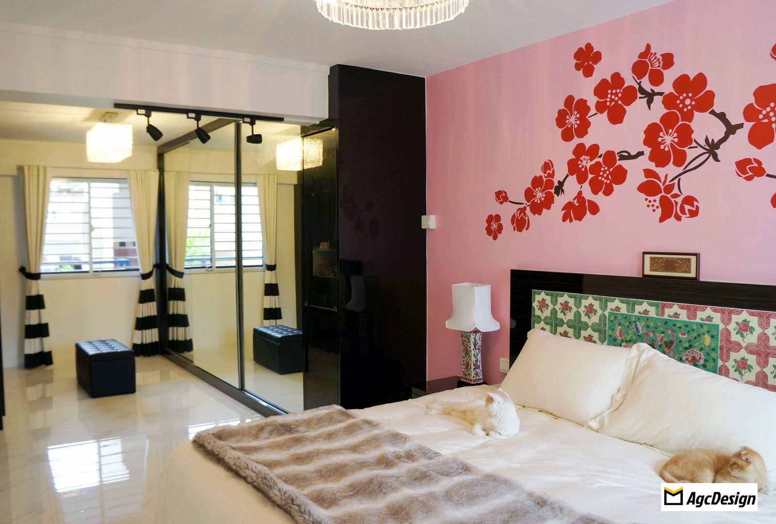 3-Room HDB @ Whampoa Drive, AgcDesign AgcDesign Habitaciones de estilo colonial