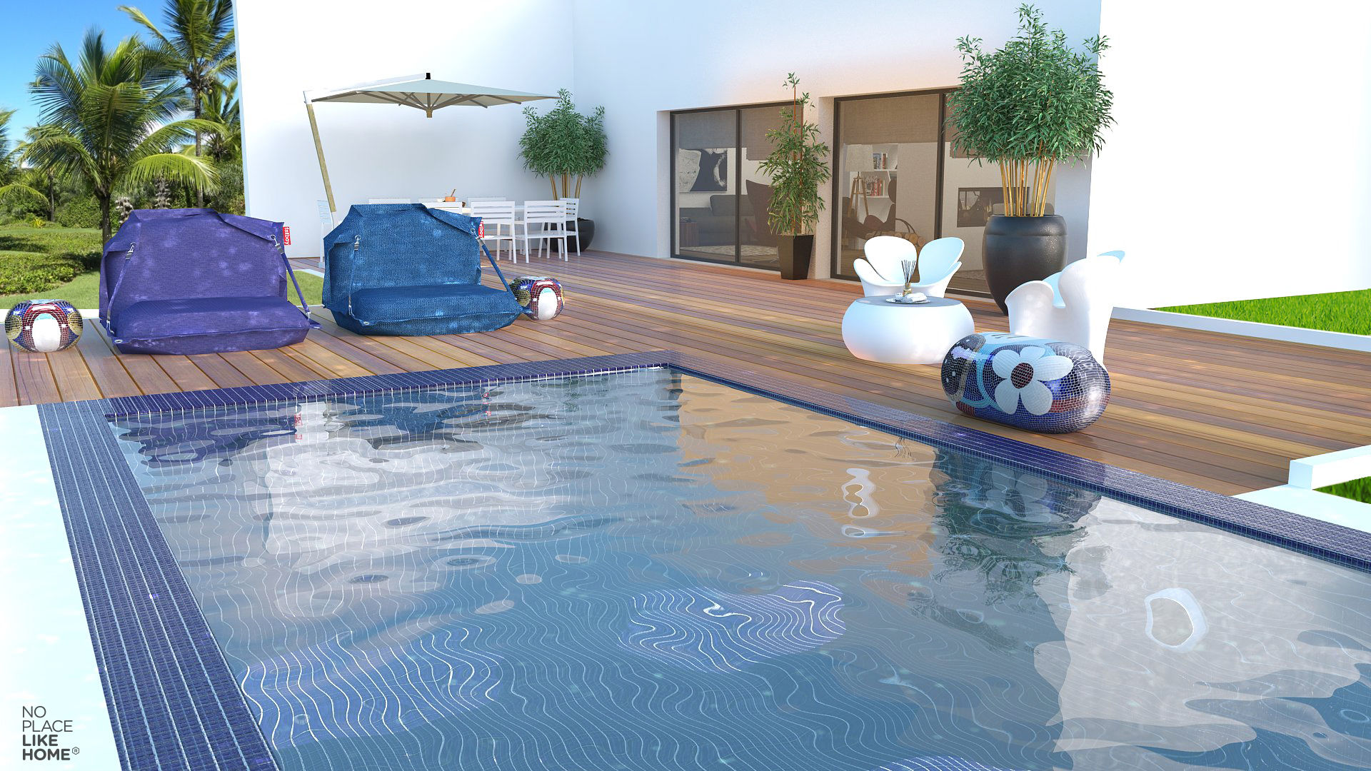 Swimming pool No Place Like Home ® Piscinas modernas swiming pool,wooden deck,outdoor,furniture,terrace,Piscina