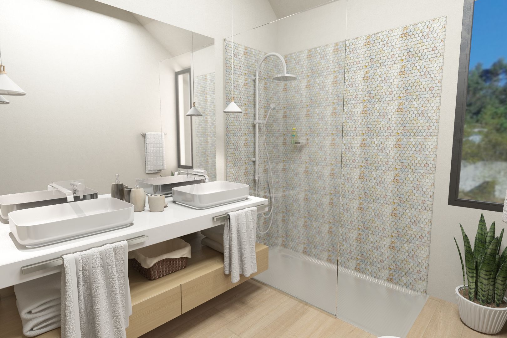 Bathroom Suite No Place Like Home ® Casas de banho modernas bathroom,grey,basins,honeycomb tablet