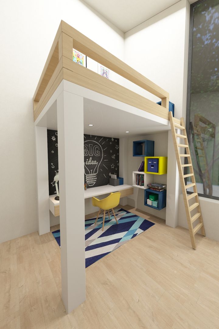 Girl´s Room No Place Like Home ® Quartos modernos bunked bed,study area,children room,Camas e cabeceiras