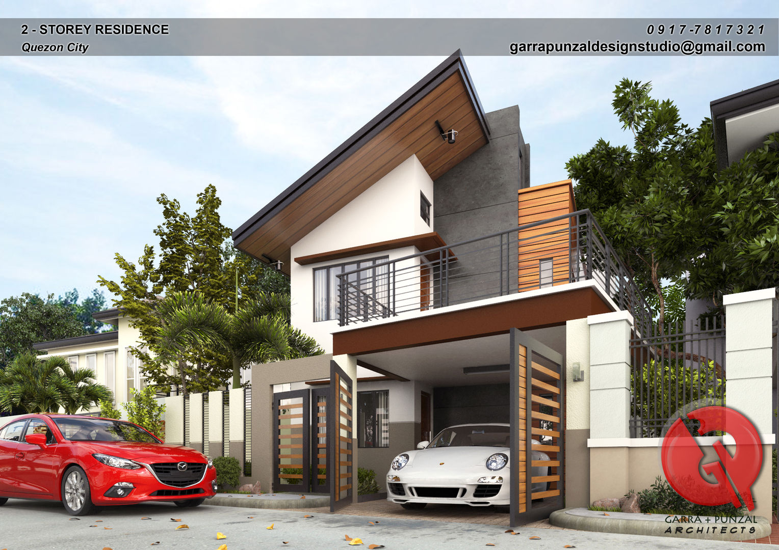 2-Storey Residence, Garra + Punzal Architects Garra + Punzal Architects บ้านและที่อยู่อาศัย