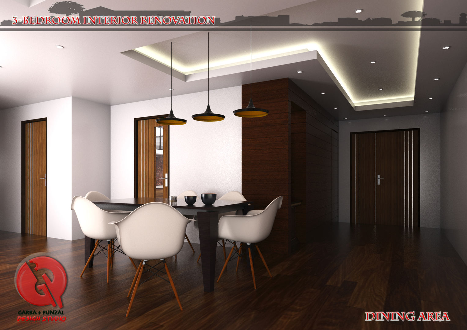 3-Bedroom Interior Design, Garra + Punzal Architects Garra + Punzal Architects Nowoczesna jadalnia