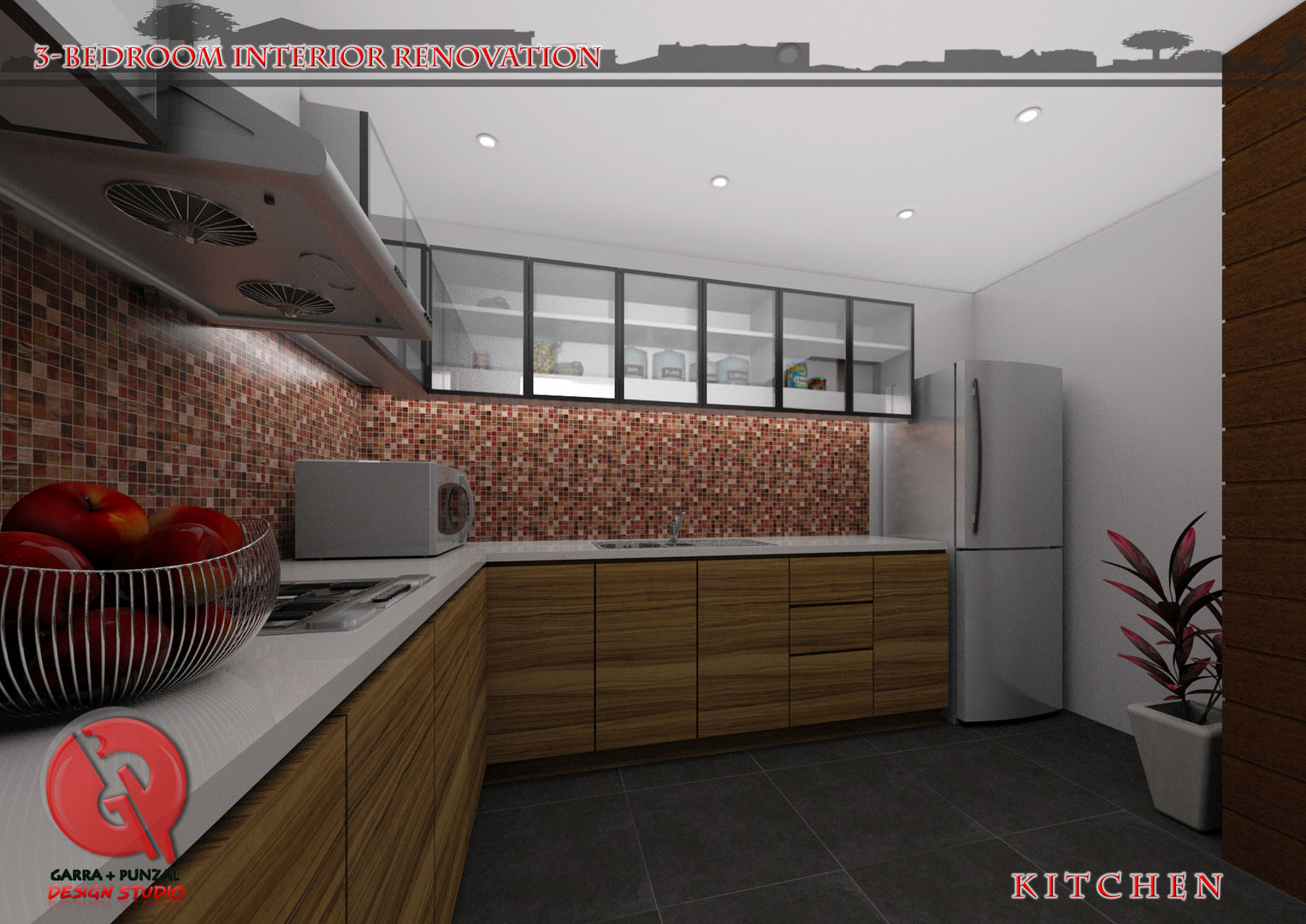 3-Bedroom Interior Design, Garra + Punzal Architects Garra + Punzal Architects Modern kitchen