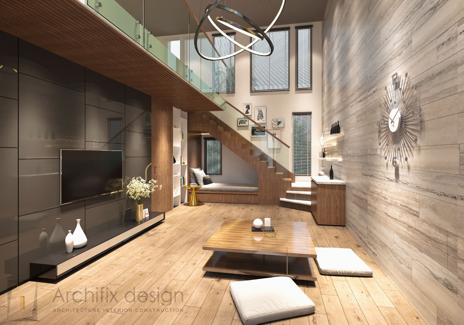 Cải tạo căn hộ Duplex -Lam Sơn - Tân Bình, Công Ty TNHH Archifix Design Công Ty TNHH Archifix Design 모던스타일 거실