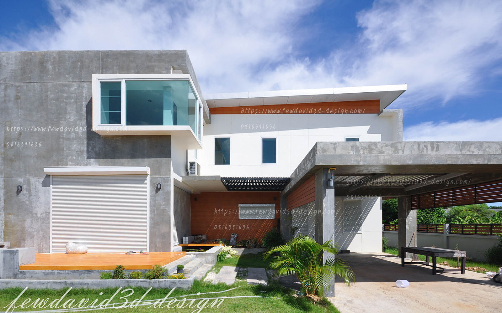 บ้านพักอาศัย2ชั้น modern loft จ.ฉะเชิงเทรา คุณชิตณรงค์ฯ, fewdavid3d-design fewdavid3d-design Modern houses