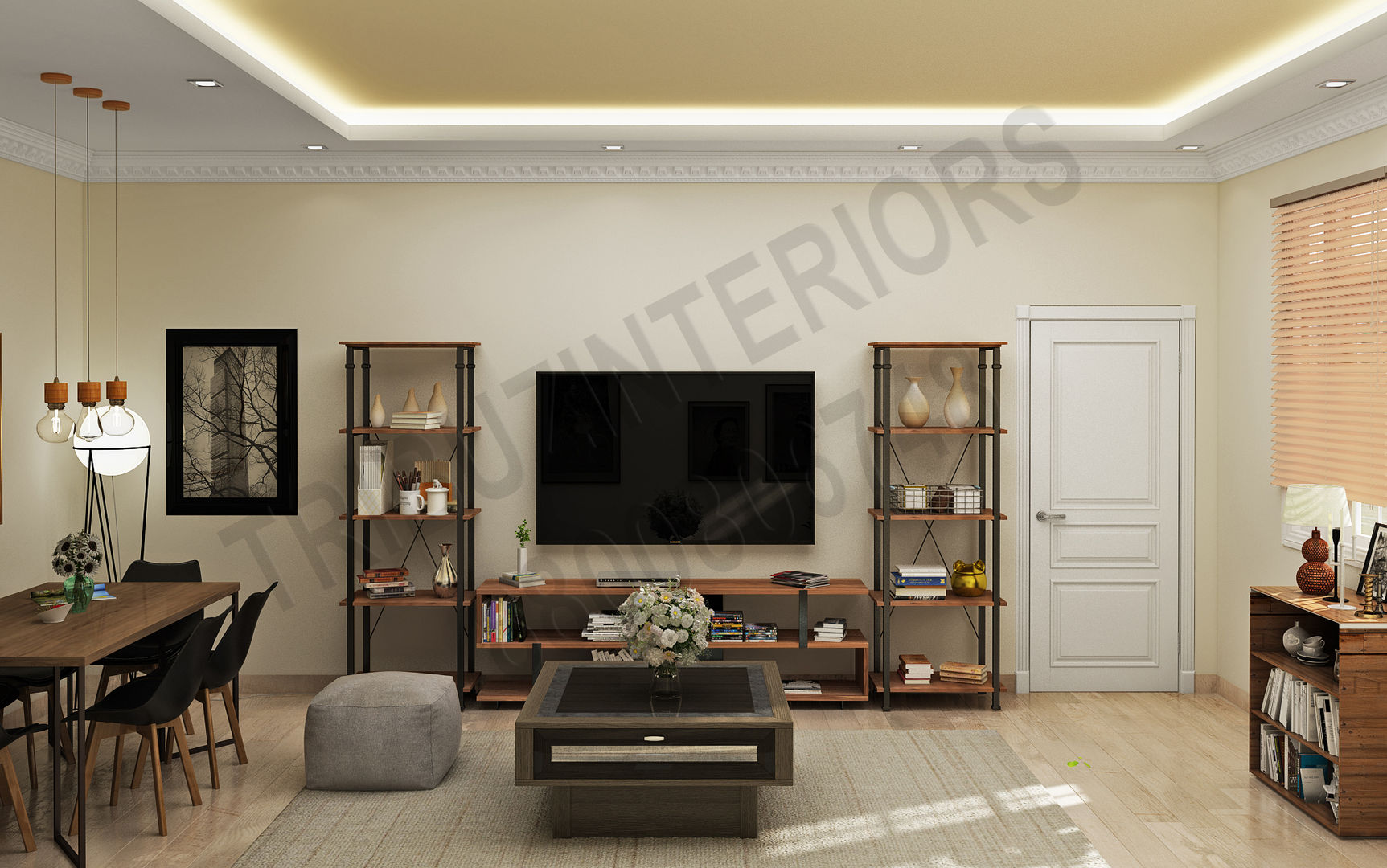 DLF, Tribuz Interiors Pvt. Ltd. Tribuz Interiors Pvt. Ltd. Modern living room