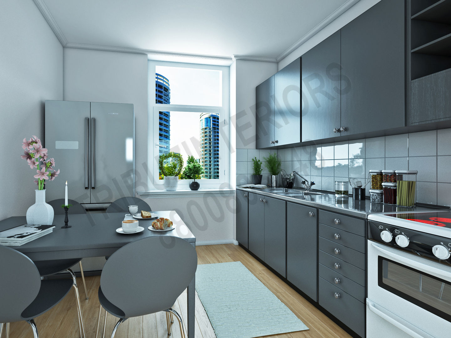 South City , Tribuz Interiors Pvt. Ltd. Tribuz Interiors Pvt. Ltd. Modern kitchen