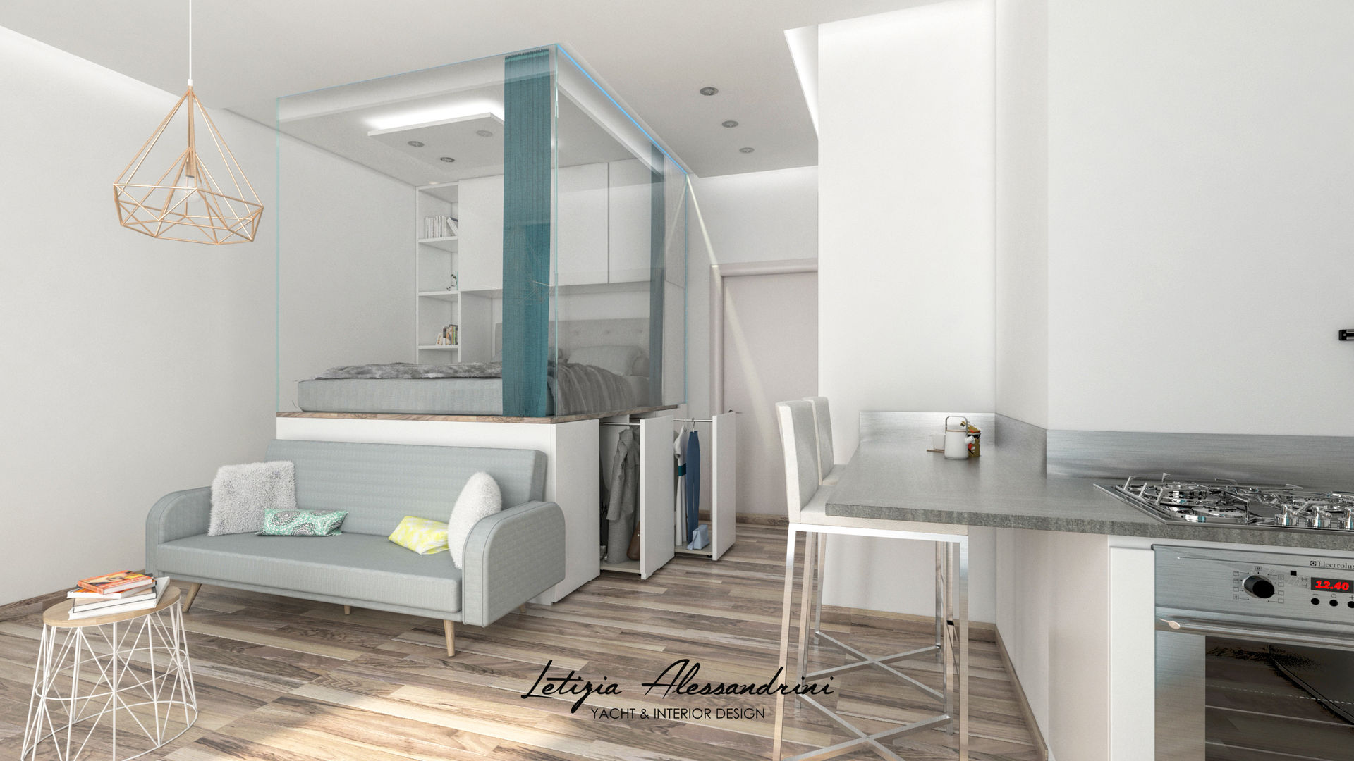 Monolocale a Milano, Letizia Alessandrini - Yacht & Interior Design Letizia Alessandrini - Yacht & Interior Design Modern living room