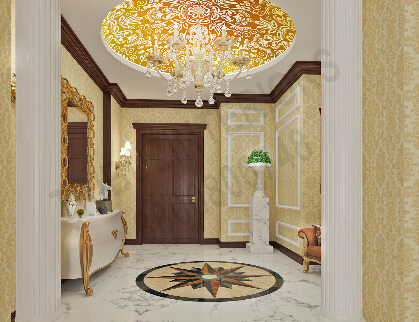 Central Park 2, Tribuz Interiors Pvt. Ltd. Tribuz Interiors Pvt. Ltd. Classic style corridor, hallway and stairs