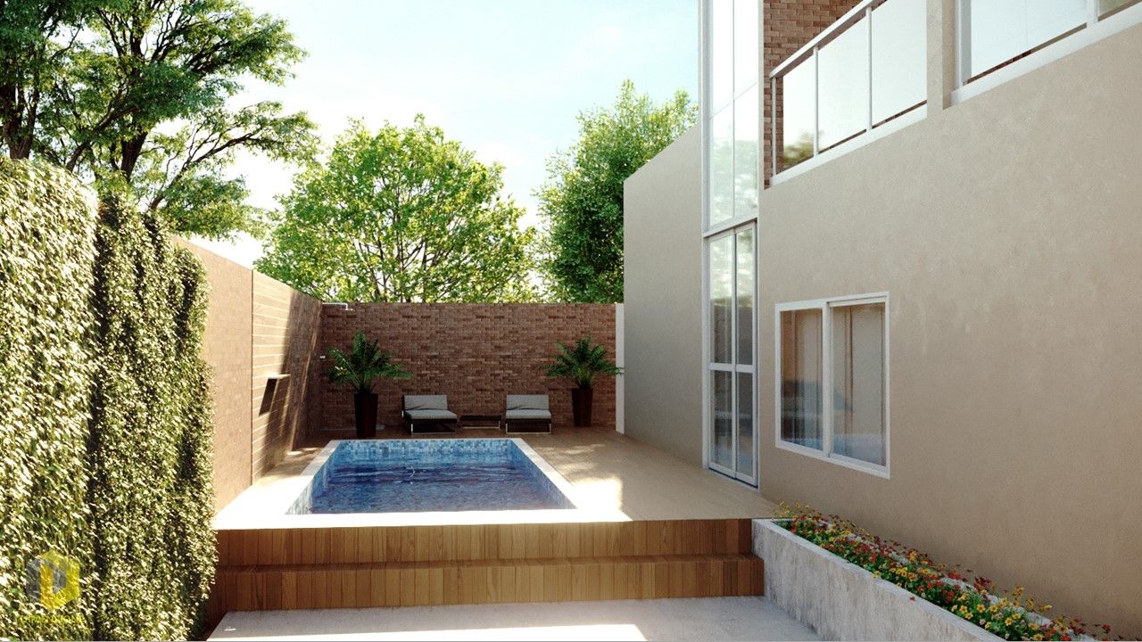 Residência CF, Dimensione Arquitetura Dimensione Arquitetura Modern pool Bricks