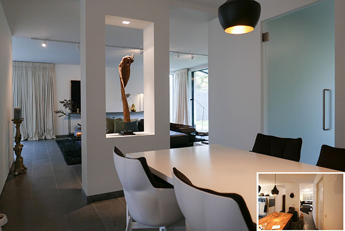 renovatie woning, KleurInKleur interieur & architectuur KleurInKleur interieur & architectuur Comedores de estilo moderno