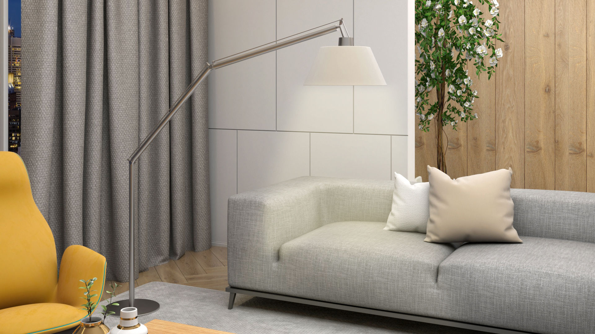 Diseño de Sala para Lanzamiento de Nueva Linea de Muebles de Ferrara, Gabriela Afonso Gabriela Afonso Modern living room