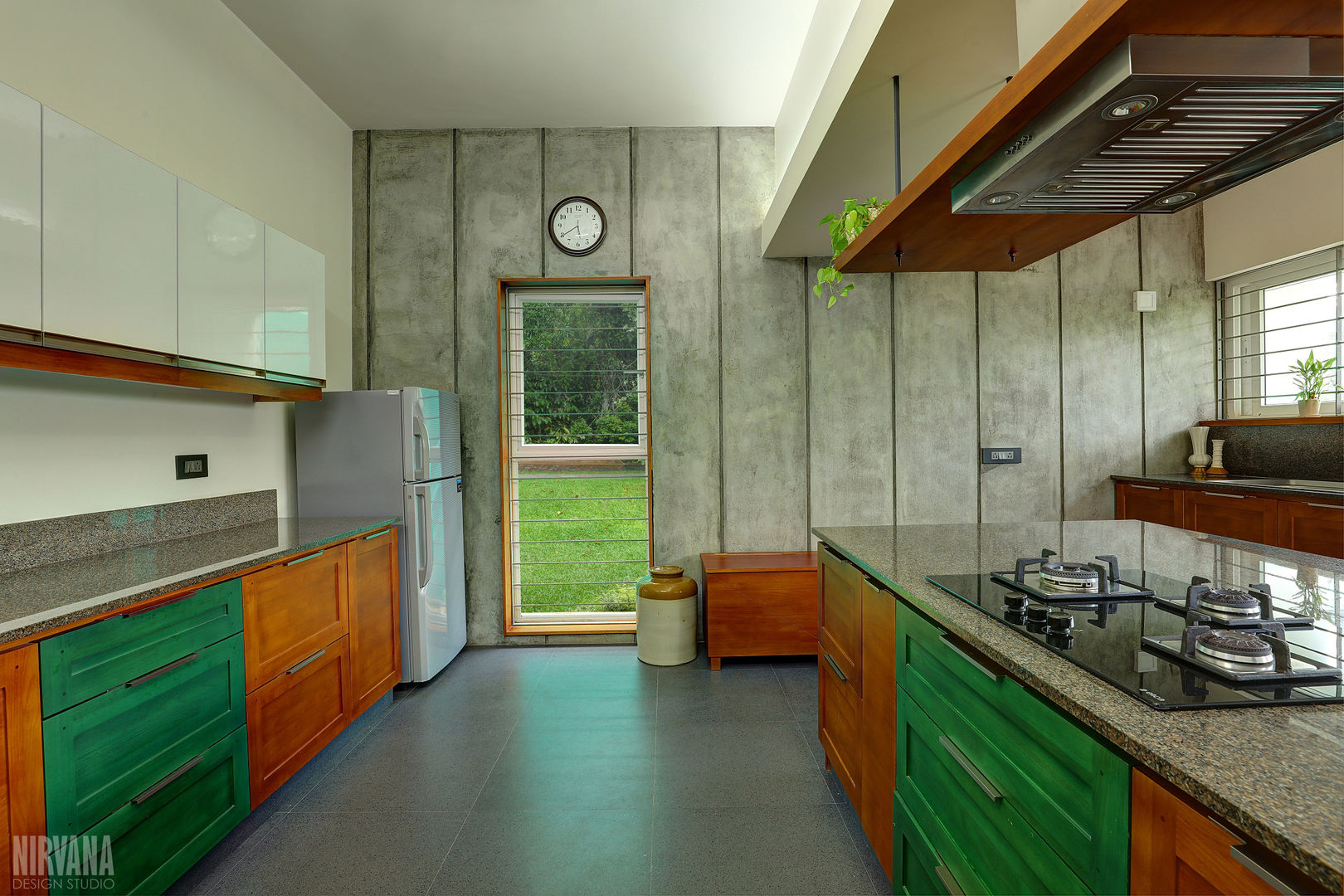 Tropical home 1, Studio Nirvana Studio Nirvana Tropical style kitchen cement wall,cement,tropical