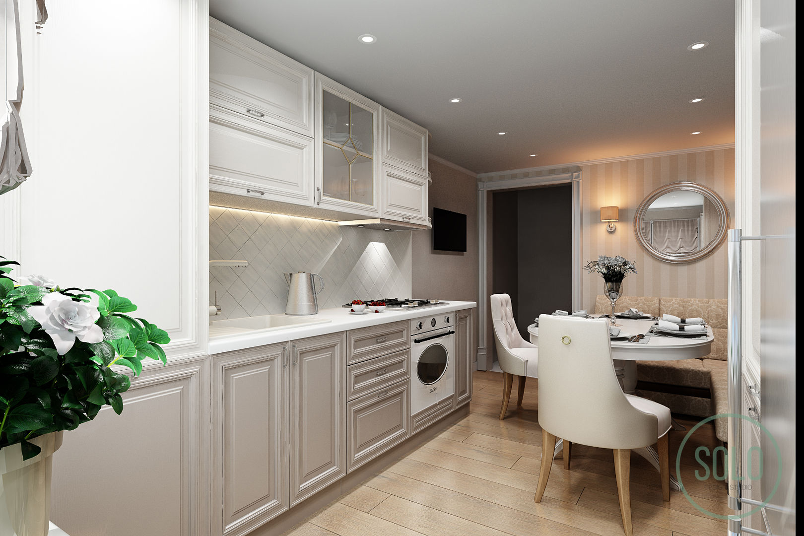 Light classic kitchen, Solo Design Studio Solo Design Studio مطبخ