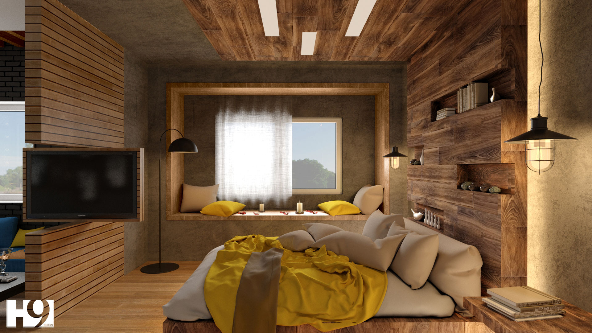 Private Apartment, H9 Design H9 Design Industrial style bedroom