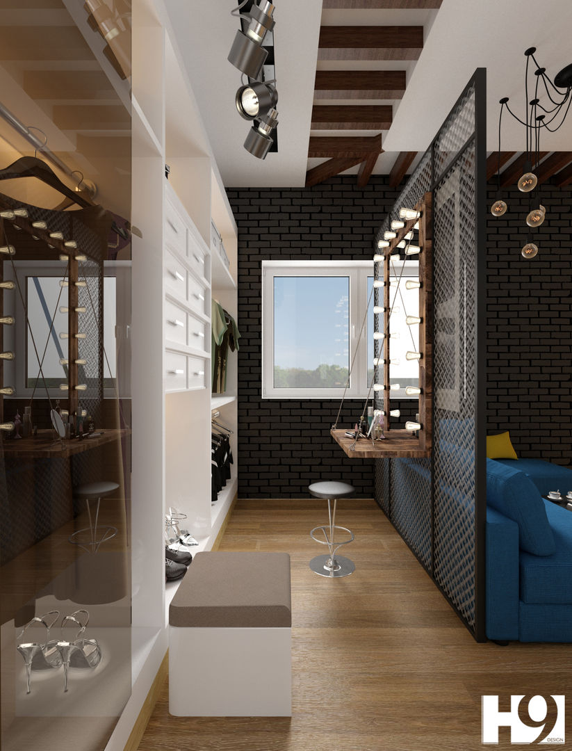 Private Apartment, H9 Design H9 Design Industrial style dressing room