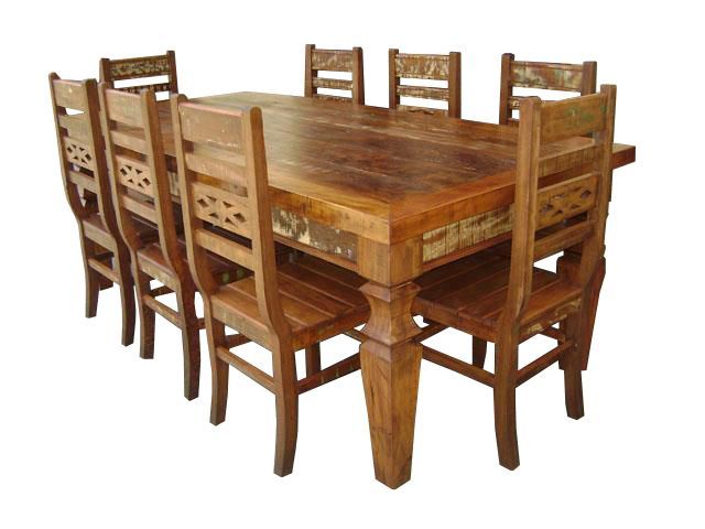 Conjuntos de Mesas Rústicos, Barrocarte Barrocarte Rustic style dining room Solid Wood Multicolored Tables