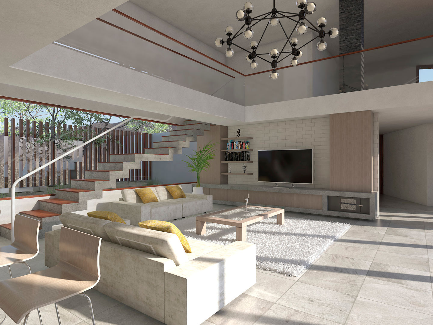 Vivienda La Chimba, Uno Arquitectura Uno Arquitectura Mediterranean style living room Concrete